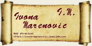 Ivona Marenović vizit kartica
